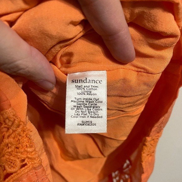 Sundance Amira Orange Apricot Lace Cotton Tank Dress - Picture 5 of 8